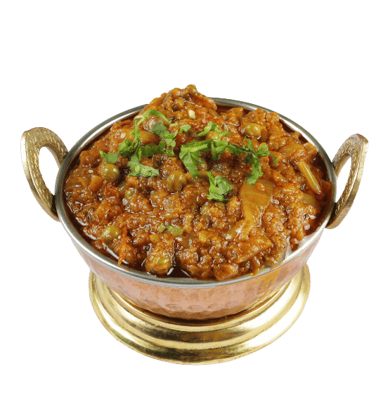 Bengan Bartha - Grilled eggplant cooked with curry sauce