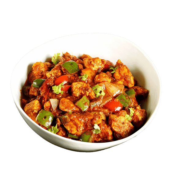 Chicken Jalfrezi - Chicken cubes cooked with peppers and fresh tomatoes