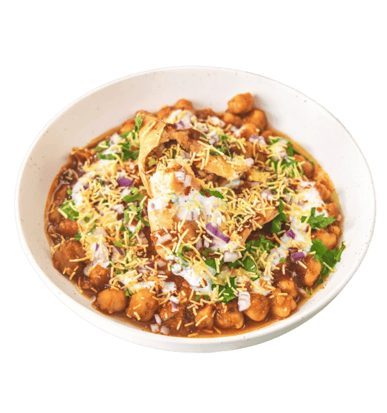 Samosa Chat - Crispy samosas with sauce